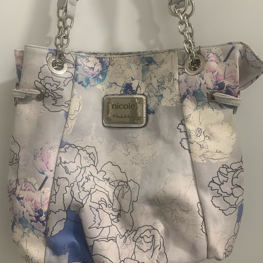 Nicole Miller Floral Women's Bag - Blue and Cream